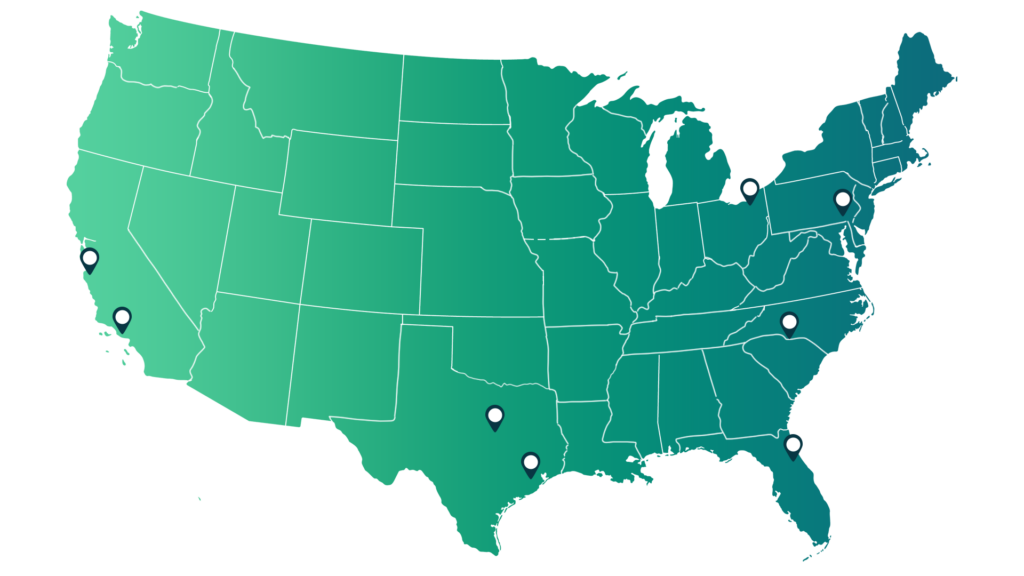 Map of LEAD3R Offices in the United States.